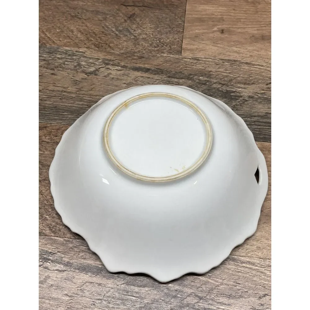Vintage‎ Floral England Gold Trim Bowl/Saucer Holder